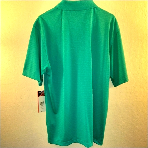 Mens Top Flite Polo Aqua Large Short Sleeve - Picture 2 of 7